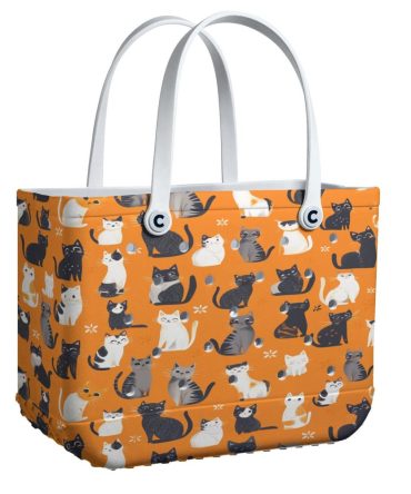 Bucket Tote Bag, Limited Edition Bogg Bag, Beach Bag Kitty Frenzy