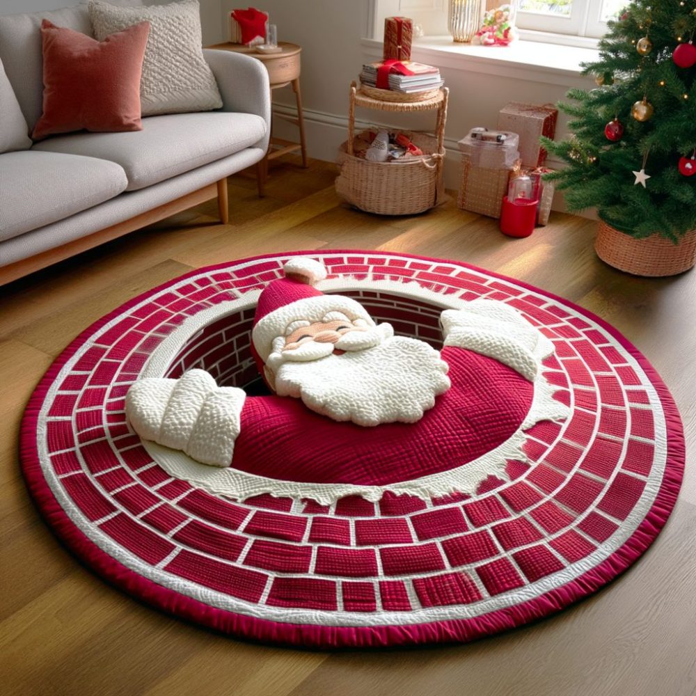 Santa Night Quilted Round Mat - Image 2