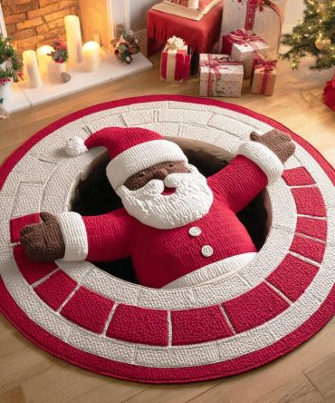 Ebony Santa Quilted Round Mat