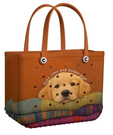 Bucket Tote Bag, Limited Edition Bogg Bag, Beach Bag Golden Knits