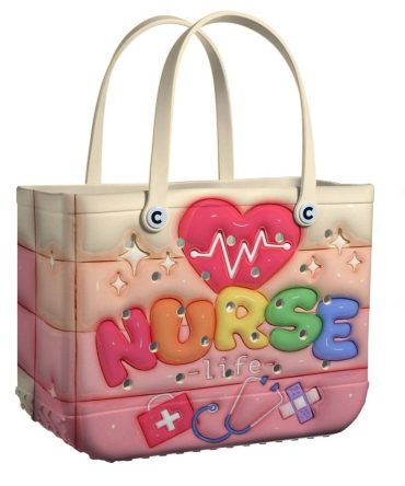 Nurse Life Tote Bag – Colorful Heartbeat Design For Healthcare Heroes