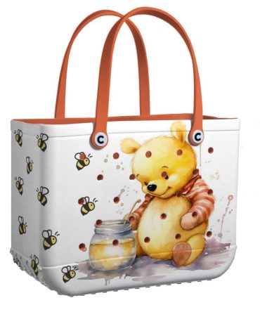 Adorable Bear & Bee Tote Bag - Cute Honey Jar Design, Perfect For Kids & Nature Lovers!