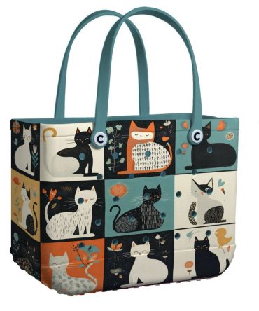 Bucket Tote Bag, Limited Edition Bogg Bag, Beach Bag Feline Fantasia