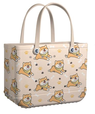 Bucket Tote Bag, Limited Edition Bogg Bag, Beach Bag Shiba Delight