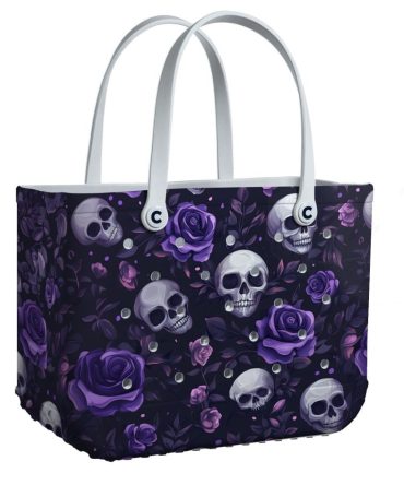 Bucket Tote Bag, Limited Edition Bogg Bag, Beach Bag Dark Roses Gothic