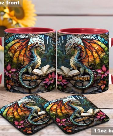 Stained Glass Dragon - Personalized Dragon Accent Mug