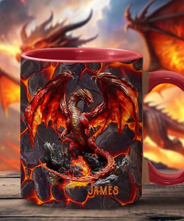 Fire Dragon - Personalized Dragon Accent Mug