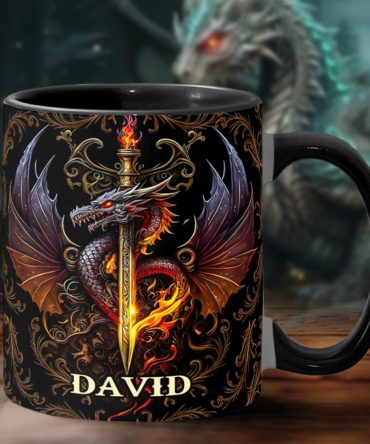 Heart Of A Dragon - Personalized Dragon Accent Mug