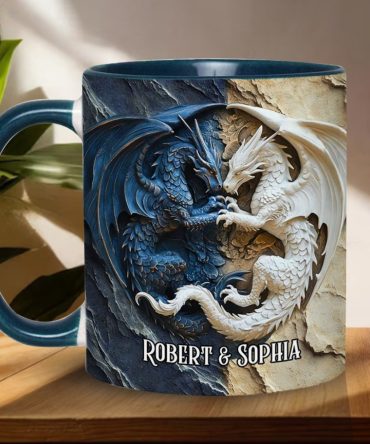 Couple Dragon - Personalized Dragon Accent Mug