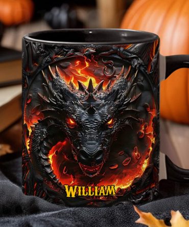 Red Fire Dragon - Personalized Dragon Accent Mug