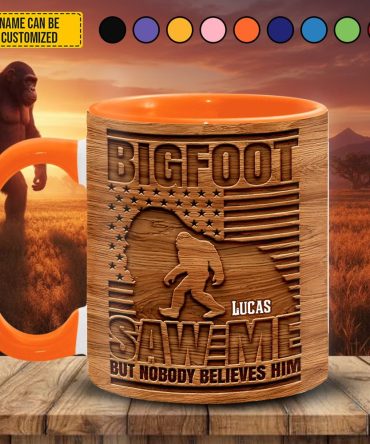 Bigfoot Saw Me - Personalized Bigfoot Accent Mug