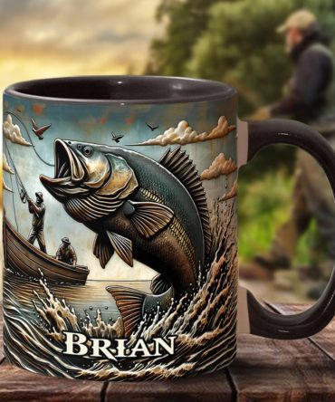 Love Fishing - Personalized Fishing Accent Mug