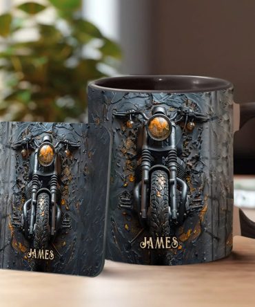 Never Underestimate An Old Man With A Motorcycle - Personalized Biker Accent Mug