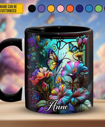 Beautiful Butterfly- Personalized Butterfly Accent Mug