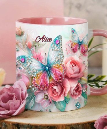 Beautiful Butterfly - Personalized Butterfly Accent Mug
