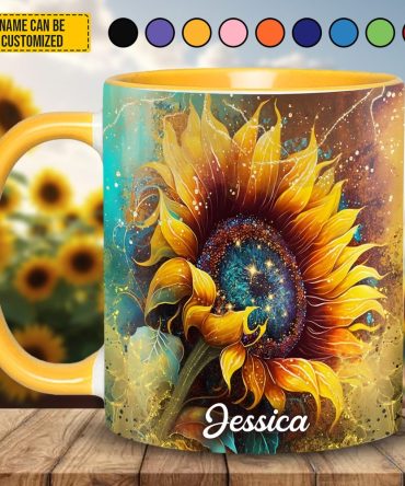 Beautiful Sunflower - Personalized Sunflower Accent Mug