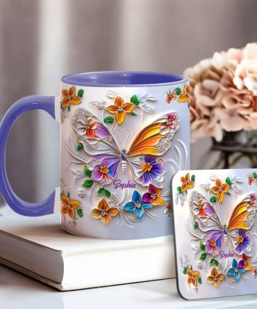 Stunning Butterfly - Personalized Butterfly Accent Mug