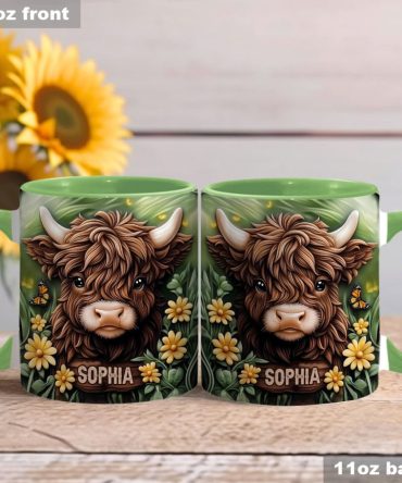 Baby Highland Cow - Personalized Cow Accent Mug