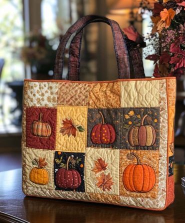 Amber Harvest Quilted Tote Bag