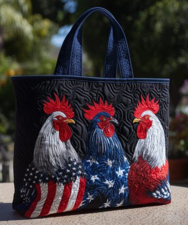 American Heritage Rooster Quilted Tote Bag