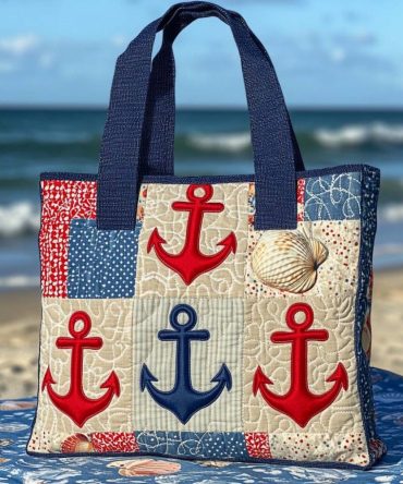 Anchor Love Quilted Tote Bag