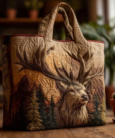 Antler Trail Quilted Tote Bag