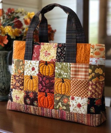 Autumn Bloom Quilted Tote Bag