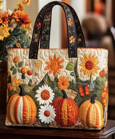 Autumn Cozy Quilted Tote Bag