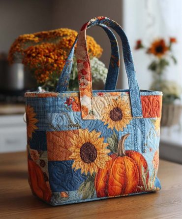 Autumn Gather Quilted Tote Bag