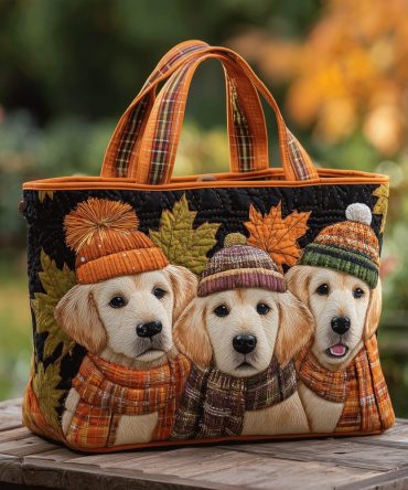 Autumn Goldens Quilted Tote Bag