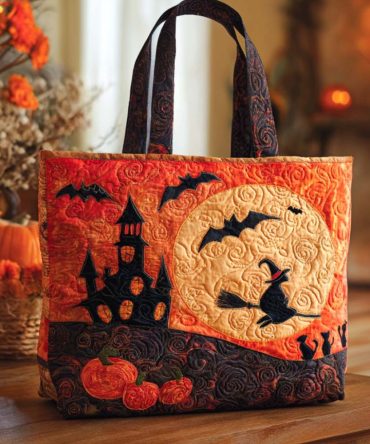 Autumn Haunt Quilted Tote Bag