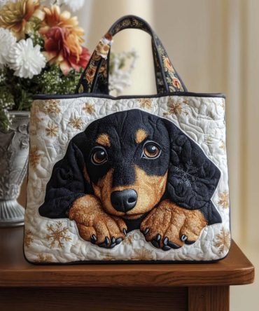 Autumn Pup Quilted Tote Bag