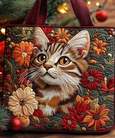 Autumn Whisker Bloom Quilted Tote Bag