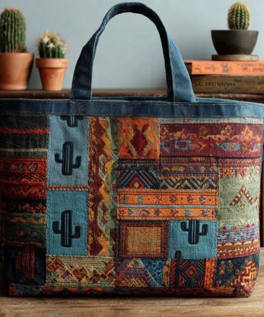 Barbed Wire Beauty Quilted Tote Bag