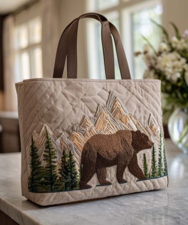 Bear Adventure Days Quilted Tote Bag