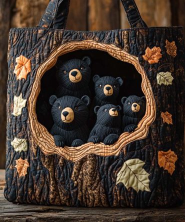 Bear Den Family Quilted Tote Bag