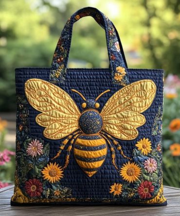 Bee Bloom Quilted Tote Bag