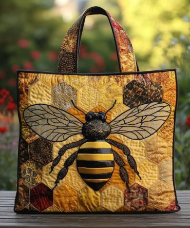 Bee Glow Quilted Tote Bag