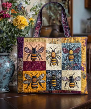 Bee Happy Quilted Tote Bag