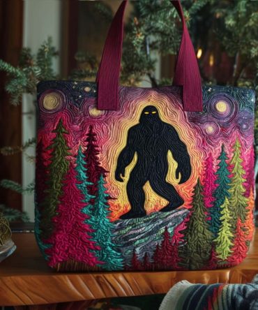 Bigfoot Forest Walk Quilted Tote Bag