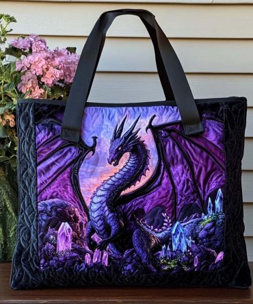 Blazing Dragon Trail Quilted Tote Bag