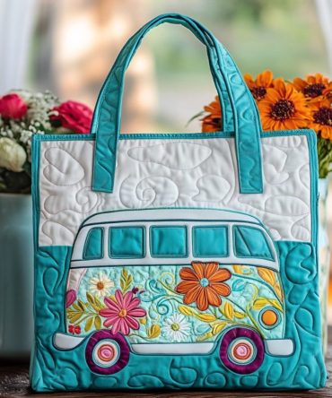 Bloom Van Quilted Tote Bag