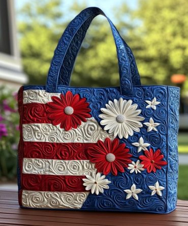 Bloom Of Liberty Quilted Tote Bag