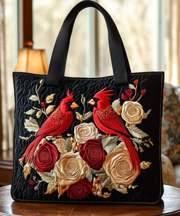 Blossom Cardinal Quilted Tote Bag