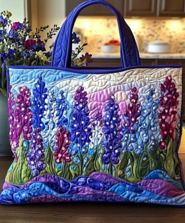 Bluebonnet Bloom Joy Quilted Tote Bag