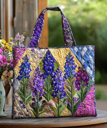 Bluebonnet Country Path Quilted Tote Bag