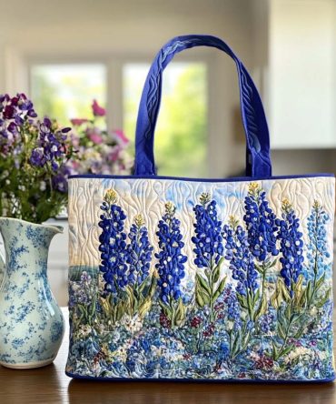 Bluebonnet Daydreams Quilted Tote Bag