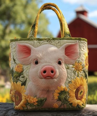 Blush Pig Beauty Quilted Tote Bag