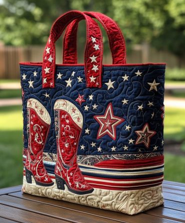 Blush Spurs Quilted Tote Bag