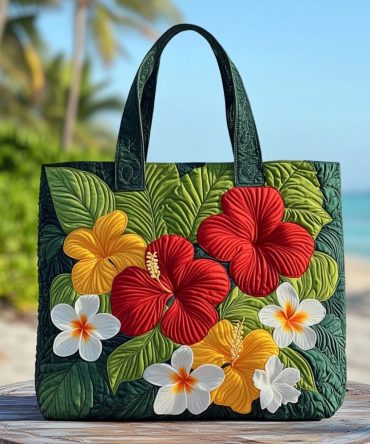 Bold Tropics Quilted Tote Bag